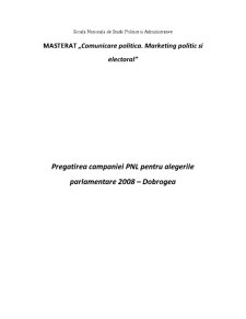 Pregătirea campaniei PNL pentru alegerile parlamentare 2008 - Dobrogea - Pagina 1