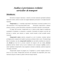 Analiza si Previziunea Evolutiei Serviciilor de Transport - Pagina 1