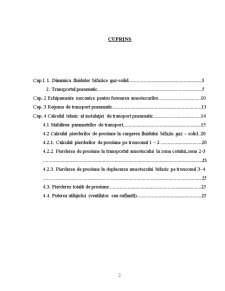 CALCULUL UNEI INSTALAȚII DE TRANSPORT PNEUMATIC AL FLUIDELOR BIFAZICE GAZ - SOLID - Pagina 2