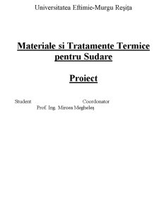 Materiale și Tratamente Termice pentru Sudare - Pagina 1