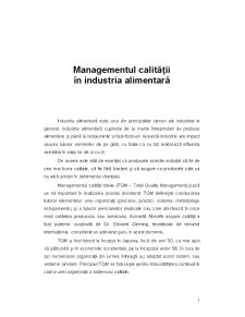 Managementul calității totale în industria alimentară - Pagina 1