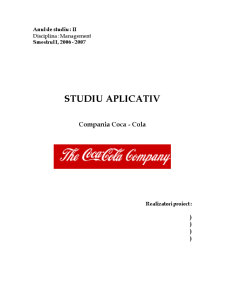 Studiu Aplicativ - Compania Coca-Cola - Pagina 1