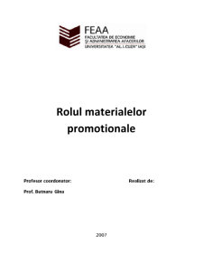 Rolul materialelor promoționale - Pagina 1