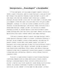 Interpretarea Frazeologică a Locuțiunilor - Pagina 1