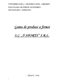 Gama de produse a firmei SC T-Sports SRL - Pagina 1