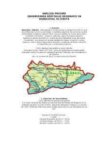 Analiză privind organizarea spațiului geografic în municipiul Oltenița - Pagina 1