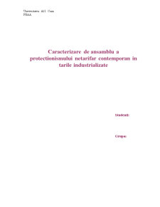 Caracterizarea de ansamblu a protecționismului netarifar - Pagina 1