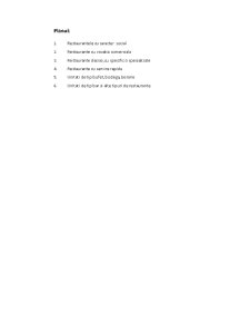 Tipologia întreprinderii de restaurație - Pagina 2