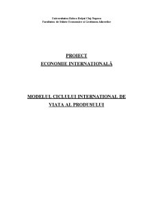 Modelul ciclului internațional de viață al produsului - Pagina 1