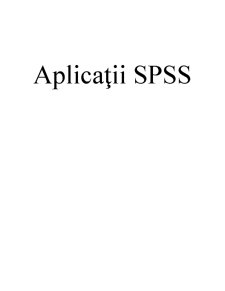 Aplicații SPSS - Pagina 1