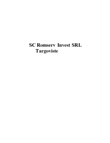 Cunoașterea firmei și a sectorului său de activitate - SC Romserv Invest SRL Târgoviște - Pagina 3