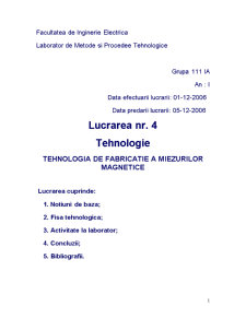 Lucrarea 4 - Tehnologia de Fabricatie a Miezurilor Magnetice - Pagina 1
