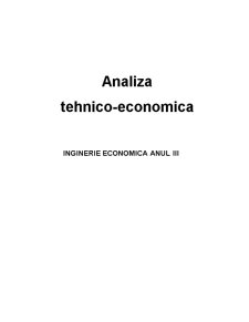 Analiza tehnico-economică - Pagina 1