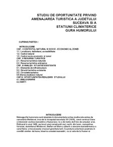 Studiu de oportunitate privind amenajarea turistică a județului Suceava și a stațiunii climaterice Gura Humorului - Pagina 2