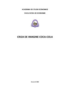 Gestiunea unei Crize de Imagine Coca-cola - Pagina 1