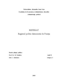 Regimul Politic Democratic în Franța - Pagina 1
