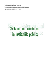 Sistemul informațional în instituțiile publice - Pagina 1