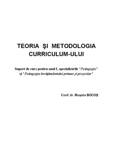 Teoria și Metodologia Curriculum-ului - Pagina 1