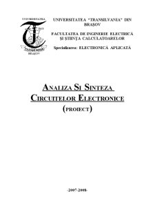 Analiza și sinteza circuitelor electronice - Pagina 1
