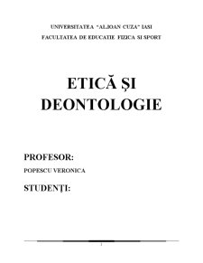 Etică și deontologie - educația, componentă de bază în dezvoltarea personalității - Pagina 1