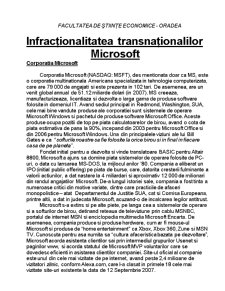 Infracționalitatea Transnaționalilor Microsoft - Pagina 1