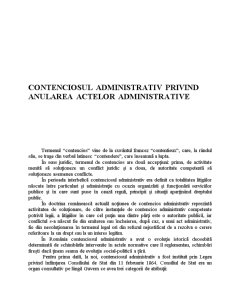 Contenciosul Administrativ privind Anularea Actelor Administrative - Pagina 1