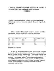 Proiect economia servicilor privind analiza serviciilor de hotelărie și restaurante în zona București în perioada 1998-2003 - Pagina 3