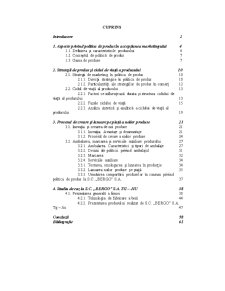 Studiu privind politica de produs la SC Bergo SA Târgu-Jiu - Pagina 1