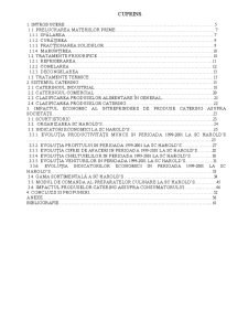 Tipologia actuală a întreprinderii de produse catering - studiu de caz la SC Harold's - Pagina 1