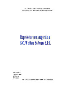 Reproiectarea managerială a SC Wizrom Software SRL - Pagina 1