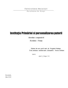 Instituția Primăriei și Personalizarea Puterii Abordare Comparativă România - Franța - Pagina 1