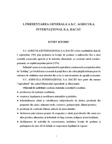 Monografie contabilă Agricola Internațional - Pagina 1