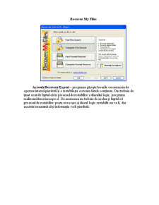 Tehnici și Software de Restabilire a Informației Eronate - Pagina 4