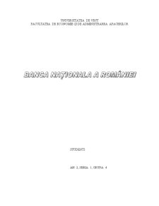 Banca Națională a României - Pagina 1
