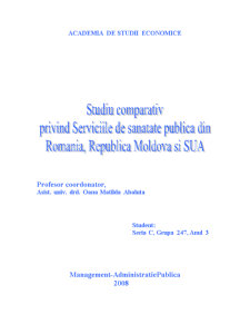 Studiu comparativ privind serviciile de sănătate publică din România, Republica Moldova și SUA - Pagina 1