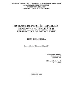 Sistemul de pensii în Republica Moldova - actualități și perspective de dezvoltare - Pagina 1