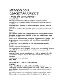 Metodologia Cecetarii Juridice - Pagina 1