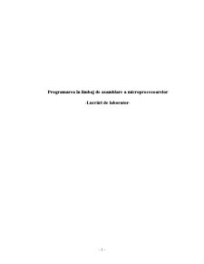 Programarea în limbaj de asamblare a microprocesoarelor - Pagina 1