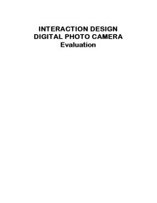 Interaction design - digital camera evaluation - Pagina 1