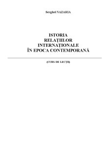 Istoria Relațiilor Internaționale în Epoca Contemporană - Pagina 1
