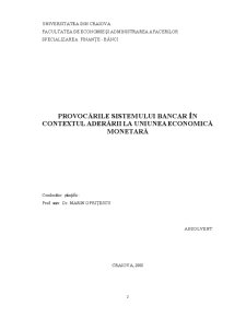 Provocările Sistemului Bancar în Contextul Aderării la Uniunea Economică Monetară - Pagina 2