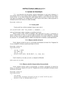 Instrucțiunile limbajului C++ - Pagina 1