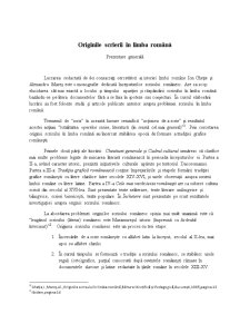 Originile Scrierii în Limba Română - Pagina 1