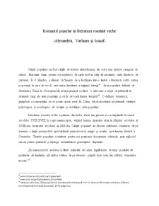 Romanul Popular în Literatura Română Veche - Pagina 1