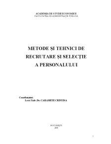 Metode și Tehnici de Recrutare și Selecție a Personalului - Pagina 1