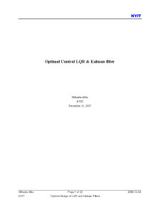 Optimal Control LQR and Kalman Filter - Pagina 1
