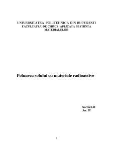 Poluarea Solului cu Materiale Radioactive - Pagina 1