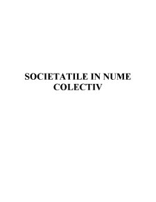 Societățile în nume colectiv - Pagina 1