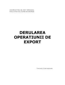 Derularea operațiunilor de export - Pagina 1
