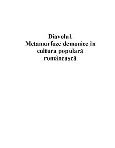 Diavolul - metamorfoze demonice în cultura populară românească - Pagina 1